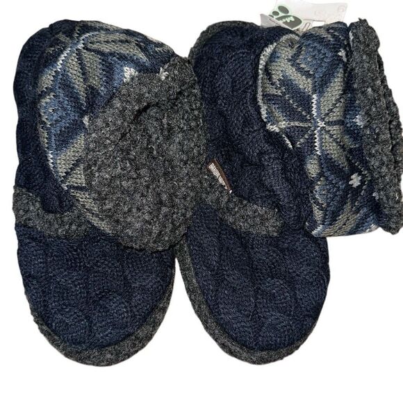 MUK LUKS Womens XL Blue Snowflake Scrunch Booties NWT - Picture 1 of 5